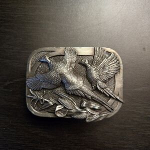 1983 Siskiyou Buckle Co. Ring-Necked Pheasant Pewter Belt Buckle Oregon
